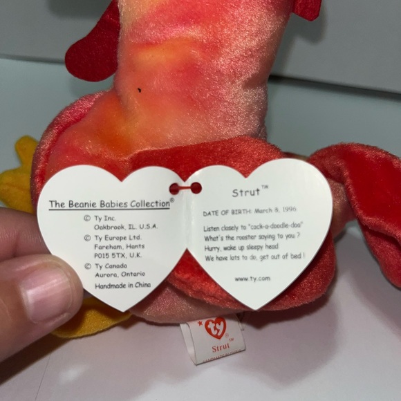 RARE retired beanie baby with tag errors - Strut the Rooster 1996 - Picture 3 of 4